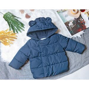 Old Navy Unisex Baby Puffer Coat 12–18M | Navy Coat with Bear Ear Hood